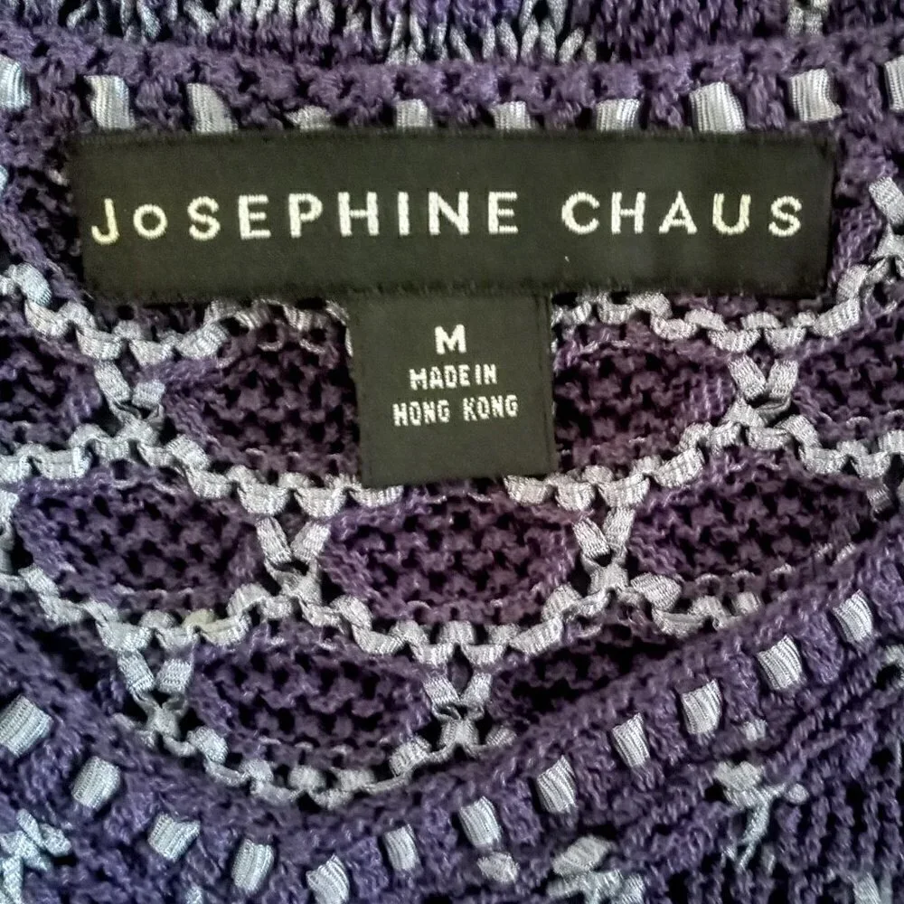 Vintage Josephine Chaus Purple Knit Sleeveless Sweater